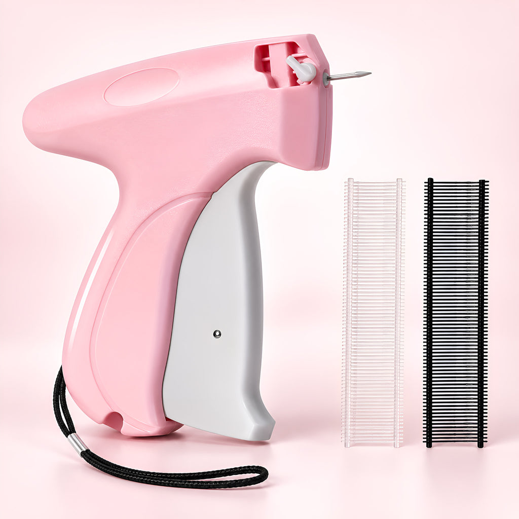 Pink Quick Stitch with a clear and a black fastener strip