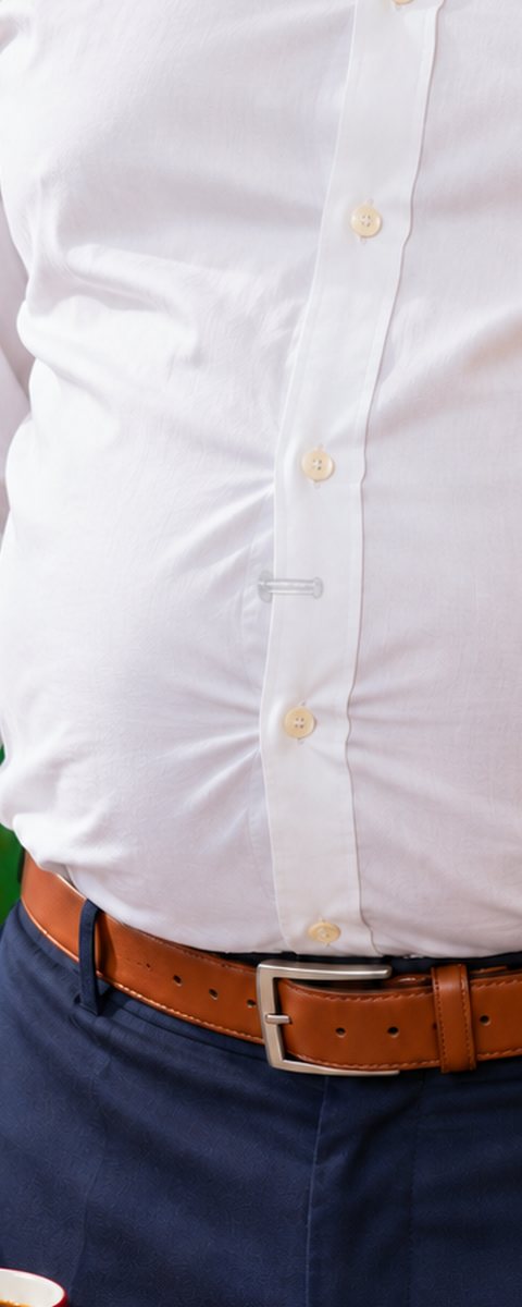 After: the white shirt lying closed and flat